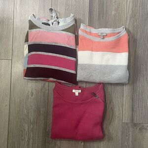 Talbots Shirts Tops Women's M Stripes Crew Neck Casual Long Sleeve Bundle